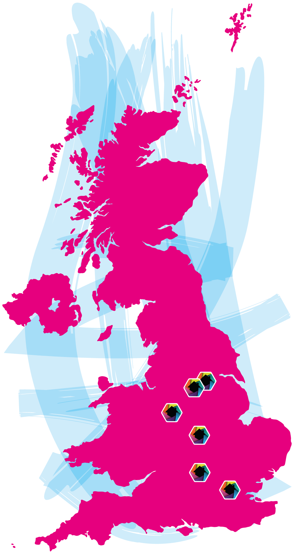 Map showing locations of Local House Projects across the UK